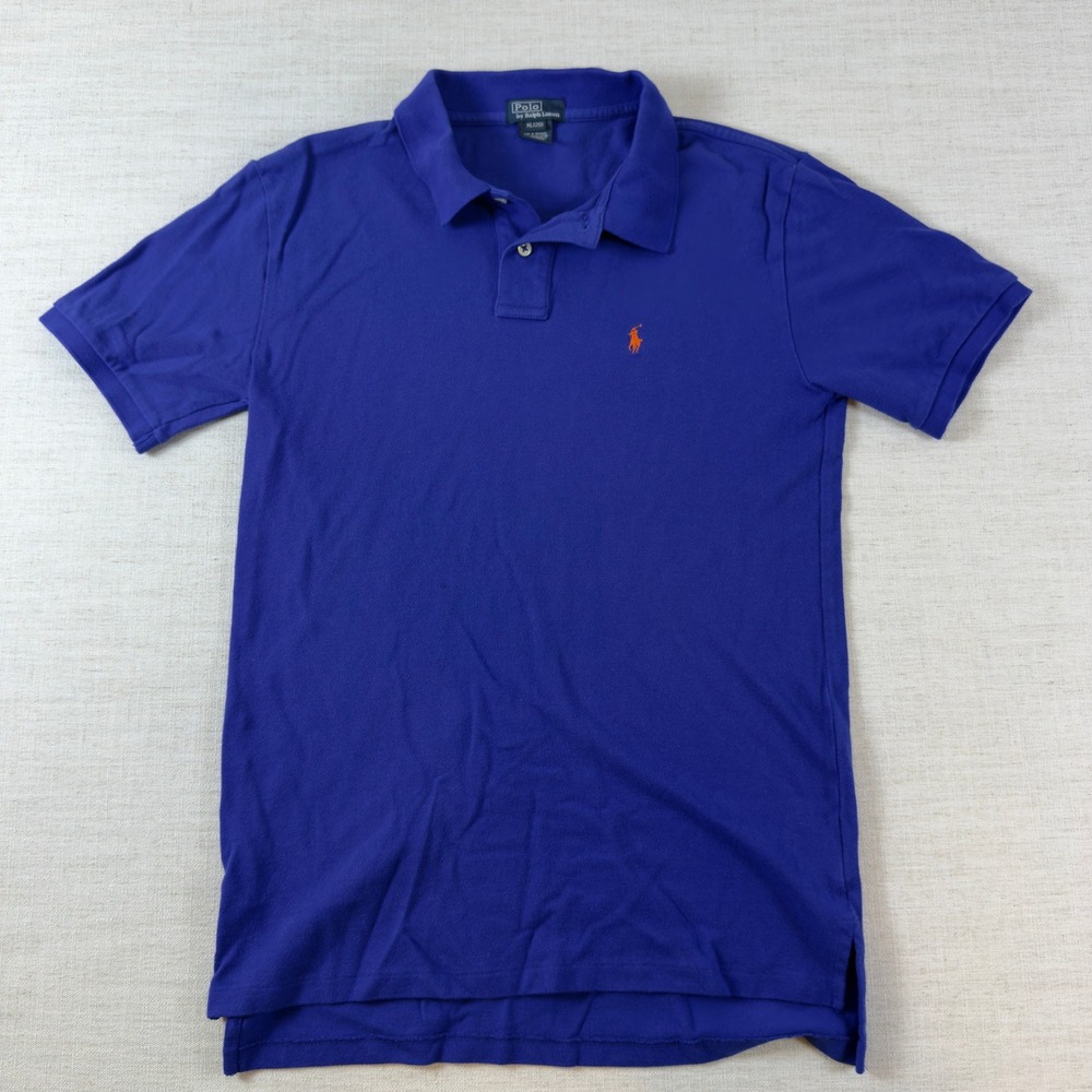 Polo Ralph Lauren Kids XL 20 Purple Cotton Pique Short Sleeve Polo Shirt Orange
